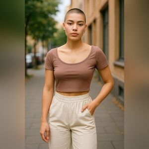 NWOT Lululemon Ribbed Held Tight Short Sleeve Shirt - Brown